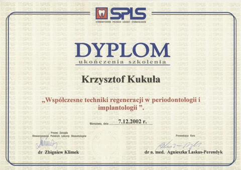 Dokument potwierdzający kwalifikacje zespołu Dr Kukuła