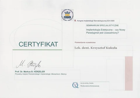 Dokument potwierdzający kwalifikacje zespołu Dr Kukuła